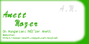 anett mozer business card